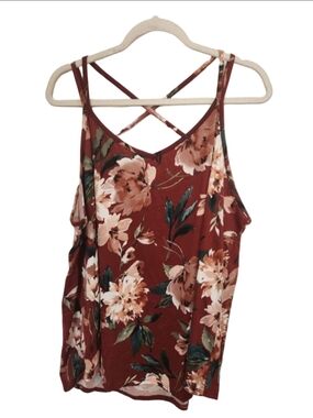 PAPERMOON Plus 3X Rust Floral Tank Top